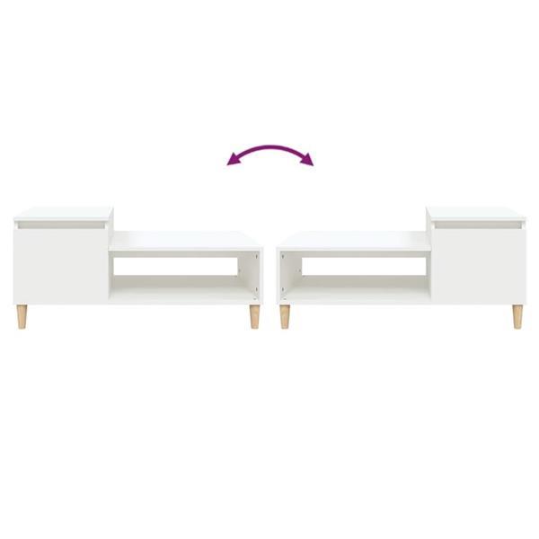 Grote foto vidaxl table basse blanc 100x50x45 cm bois d ing nierie huis en inrichting eettafels