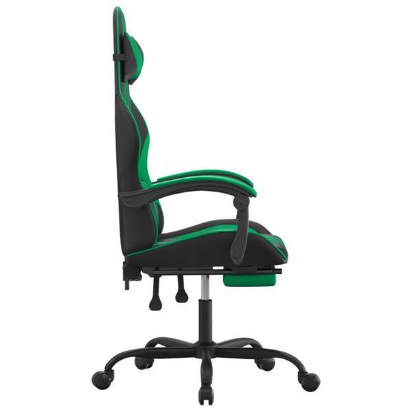 Grote foto vidaxl chaise de jeu pivotante et repose pied noir et vert s huis en inrichting stoelen