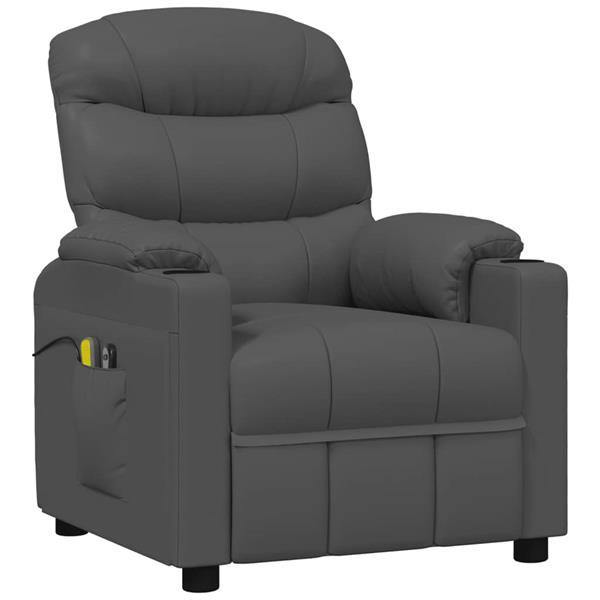 Grote foto vidaxl fauteuil de massage gris similicuir huis en inrichting stoelen