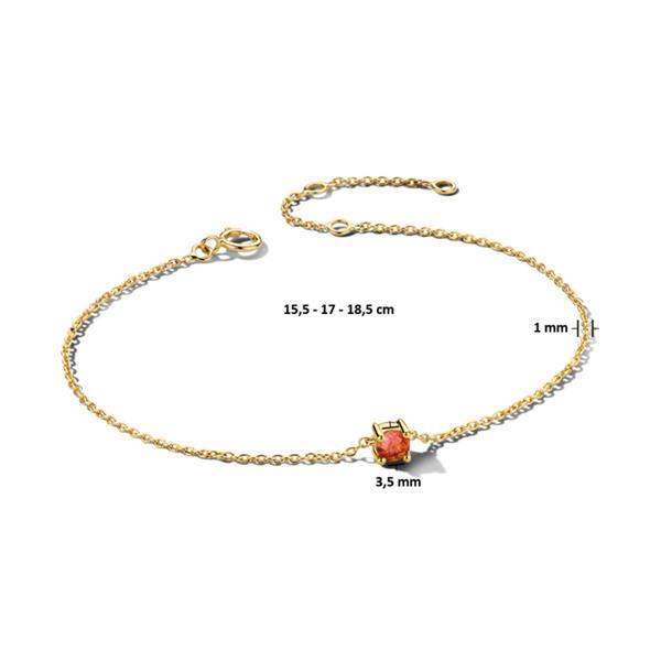 Grote foto gouden armband met geboortesteen granaat 0.25ct januari kleding dames sieraden
