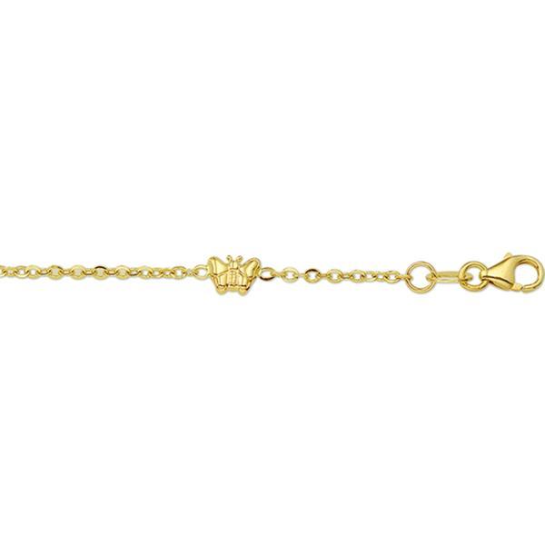 Grote foto gouden schakelarmband met vlinder bedels voor kids 11 13cm kleding dames sieraden