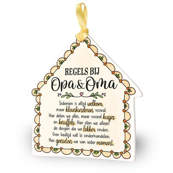 Grote foto tegeltje met tekst regels opa oma kleding dames sieraden