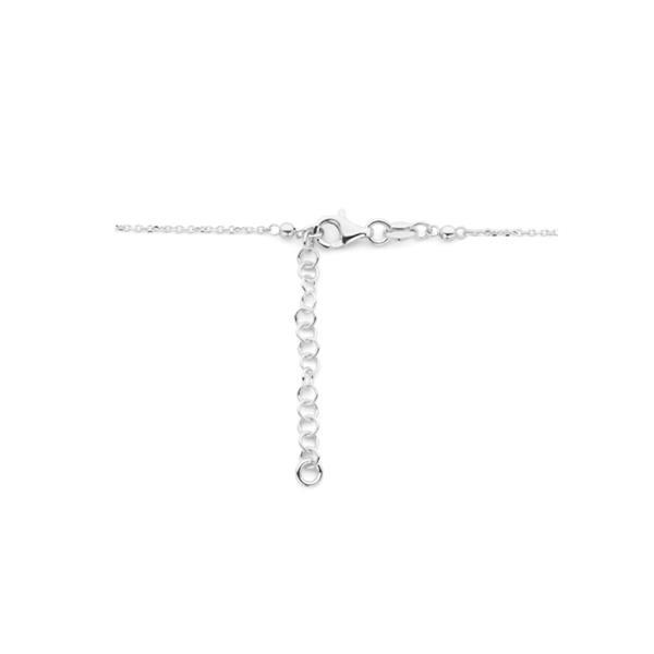 Grote foto zilveren collier met gediamanteerde bolletjes kleding dames sieraden