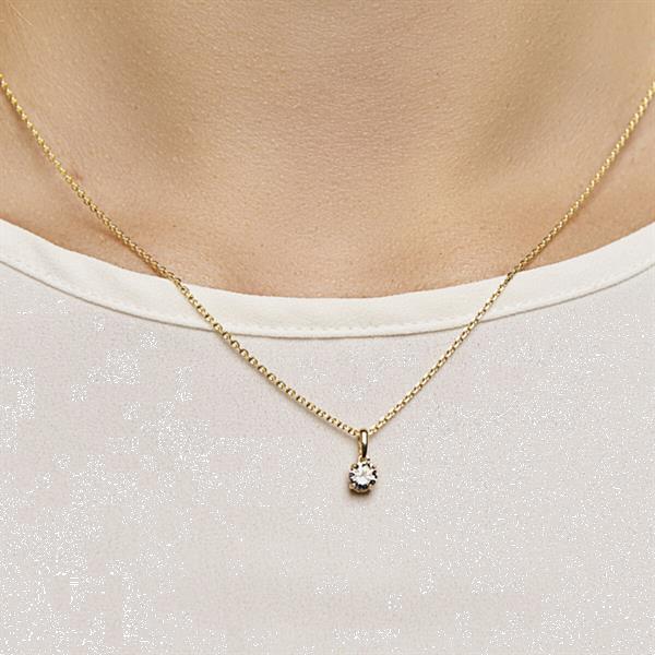 Grote foto 14k geelgouden ronde hanger met heldere zirkonia kleding dames sieraden