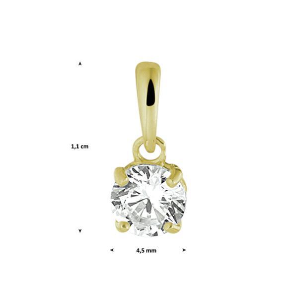 Grote foto 14k geelgouden ronde hanger met heldere zirkonia kleding dames sieraden