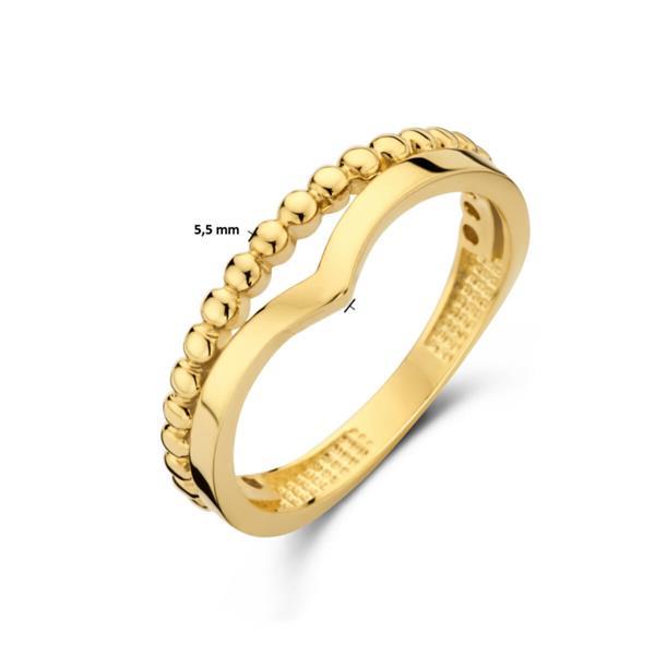 Grote foto gouden ring bolletjes met een breedte van 5.5mm kleding dames sieraden
