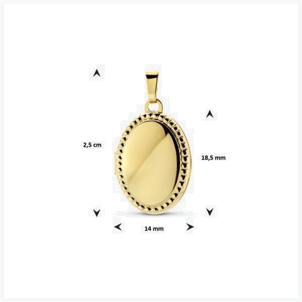 Grote foto 14k geelgouden ovalen medaillon voor twee foto kleding dames sieraden