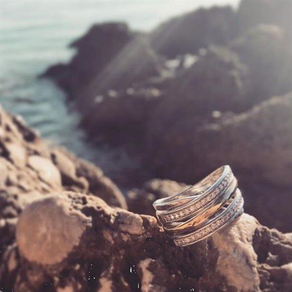 Grote foto excellent jewelry ring van zilver met geelgoud en zirkonia s kleding dames sieraden