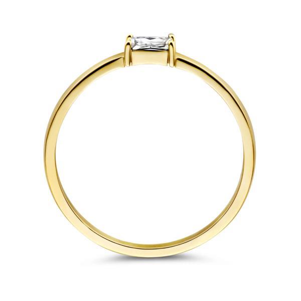 Grote foto gouden ring met geboortesteen april zirkonia kleding dames sieraden