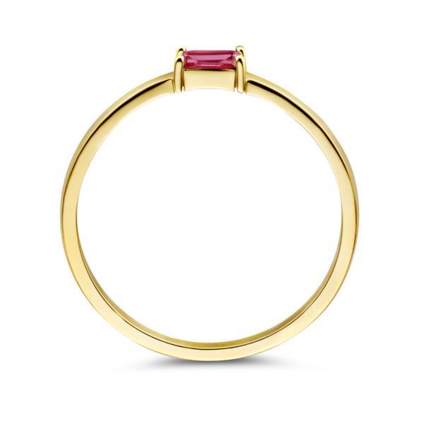 Grote foto gouden ring met geboortesteen juli robijn kleding dames sieraden