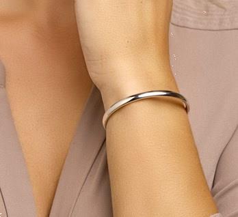 Grote foto spang armband van gepolijst zilver kleding dames sieraden
