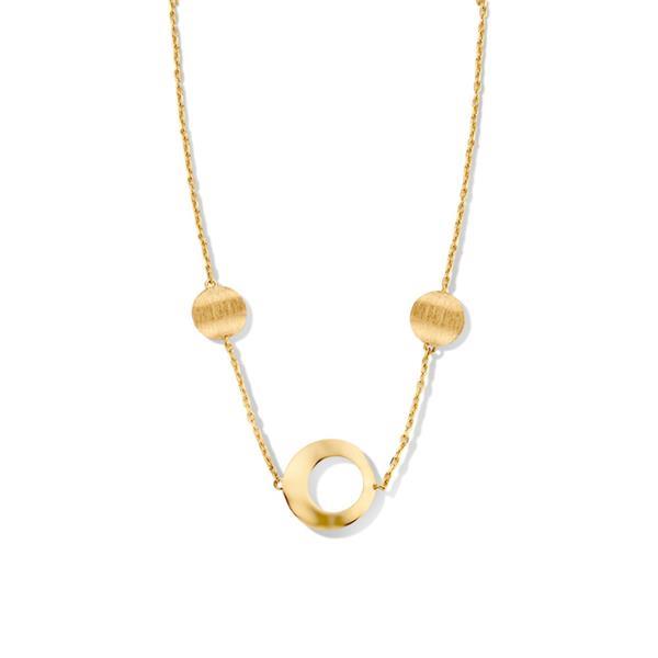 Grote foto excellent jewelry geelgouden collier met opengewerkte cirkel kleding dames sieraden