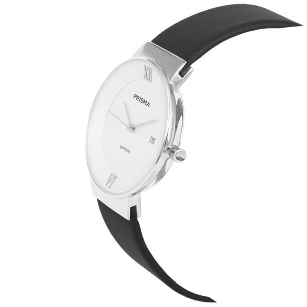 Grote foto prisma zilverkleurig dames horloge met witte wijzerplaat kleding dames horloges