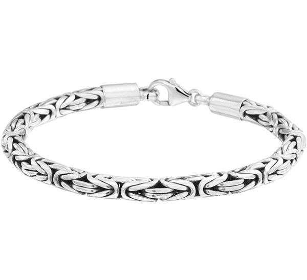 Grote foto geoxideerd zilveren konings schakelarmband voor heren 5 0 mm kleding dames sieraden
