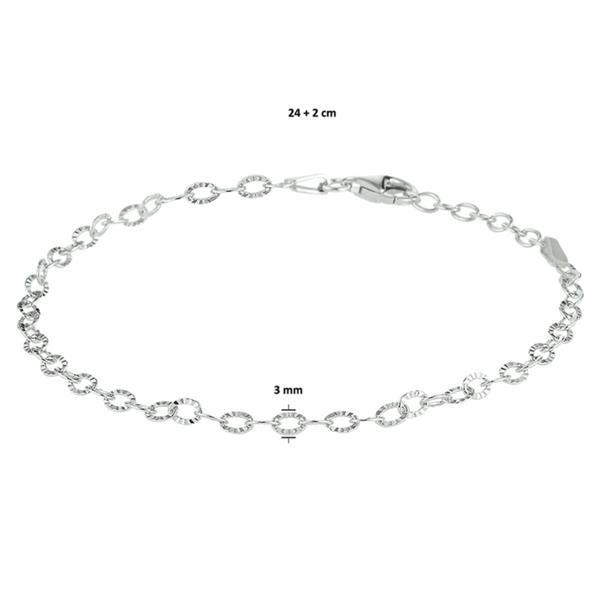 Grote foto grove schakel enkelbandje van gerhodineerd zilver kleding dames sieraden