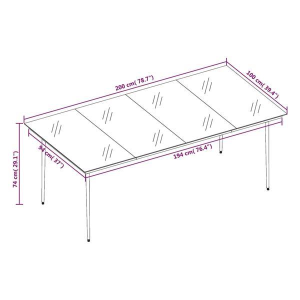 Grote foto vidaxl ensemble de salle manger de jardin 7 pcs gris tuin en terras tuinmeubelen