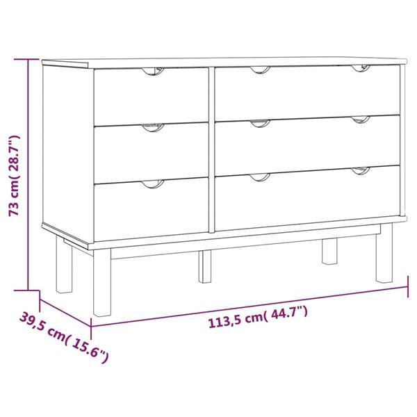 Grote foto vidaxl commode otta 113 5x39 5x73 cm bois de pin massif kinderen en baby complete kinderkamers