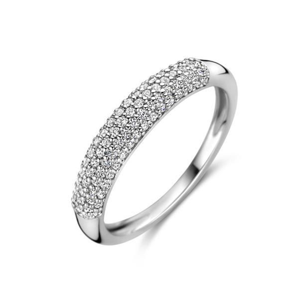 Grote foto zilveren ring met zirkonia small kleding dames sieraden