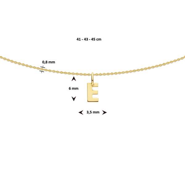 Grote foto collier met letter e van massief 14 karaats goud kleding dames sieraden