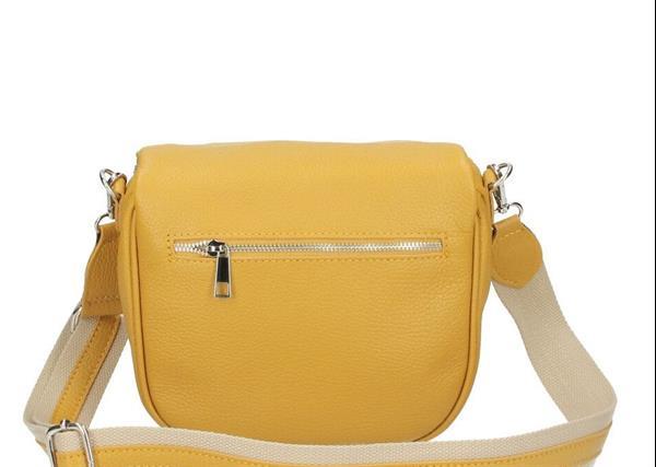 Grote foto vitalia italiaans leren schoudertas handtas mosterdgeel kleding dames onderdelen en accessoires