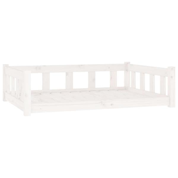 Grote foto vidaxl lit pour chien blanc 105 5x75 5x28 cm bois de pin sol dieren en toebehoren hondenhokken en kooien