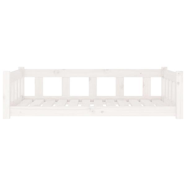 Grote foto vidaxl lit pour chien blanc 105 5x75 5x28 cm bois de pin sol dieren en toebehoren hondenhokken en kooien