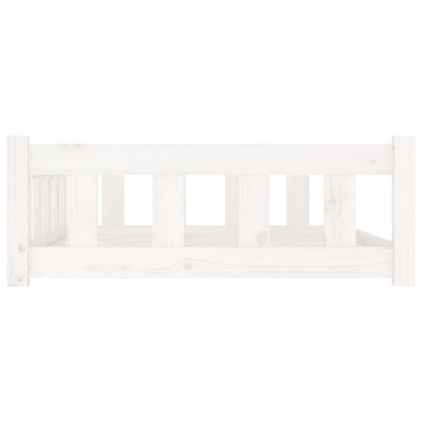 Grote foto vidaxl lit pour chien blanc 105 5x75 5x28 cm bois de pin sol dieren en toebehoren hondenhokken en kooien