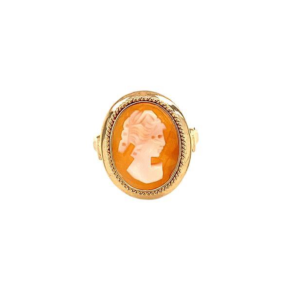 Grote foto gouden ring met camee 14 krt kleding dames sieraden