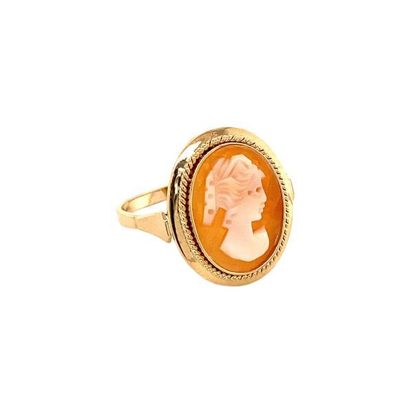 Grote foto gouden ring met camee 14 krt kleding dames sieraden