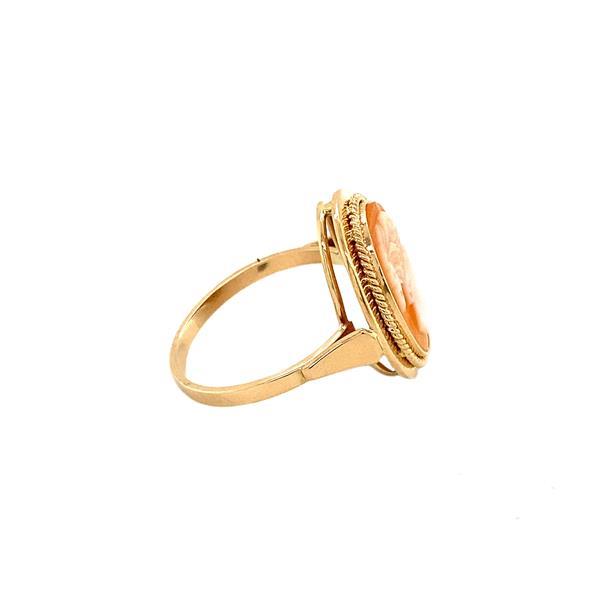 Grote foto gouden ring met camee 14 krt kleding dames sieraden