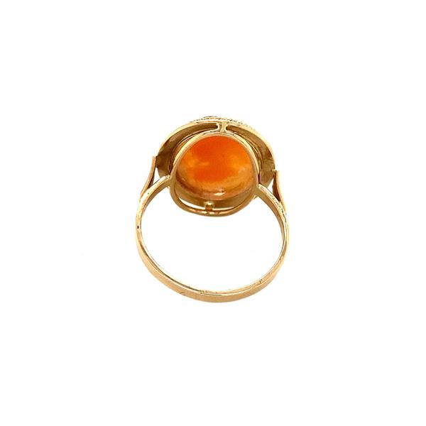 Grote foto gouden ring met camee 14 krt kleding dames sieraden