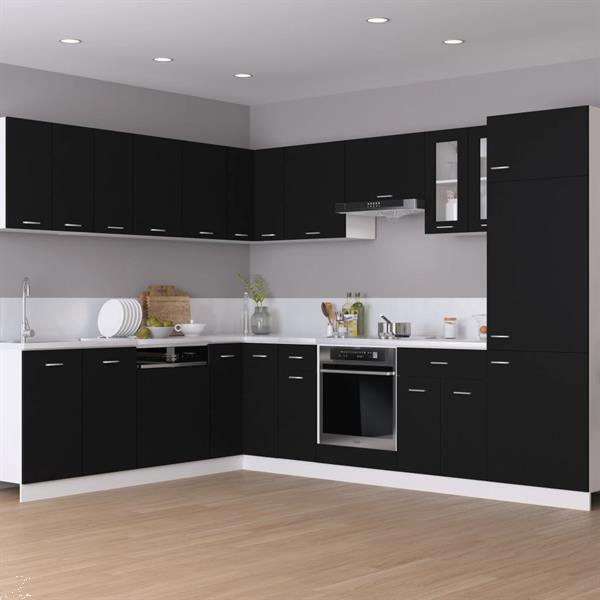 Grote foto vidaxl armoire de plancher d vier noir 80x46x81 5 cm agglom huis en inrichting keukens