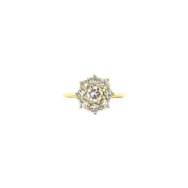 Grote foto gouden entourage ring met diamant 14 krt kleding dames sieraden