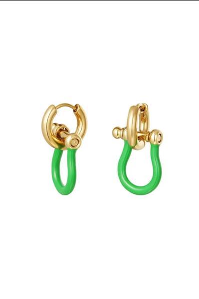 Grote foto oorbellen kleurrijke beugel groen yehwang kleding dames sieraden