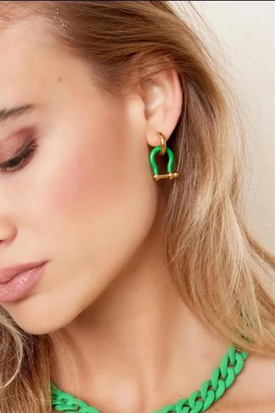 Grote foto oorbellen kleurrijke beugel groen yehwang kleding dames sieraden