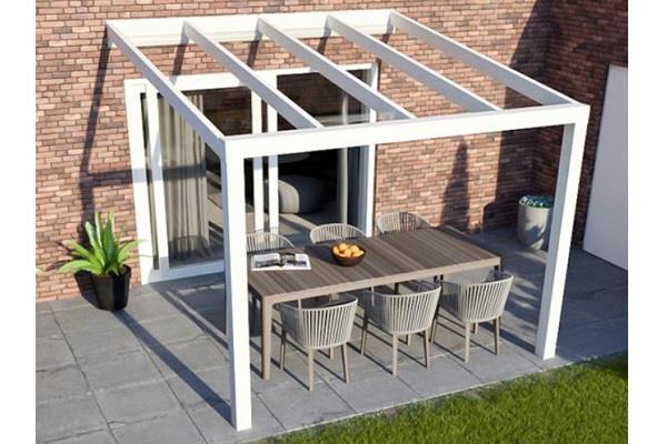 Grote foto greenline veranda 600x250 cm 2 staanders polycarbonaat d tuin en terras tegels en terrasdelen