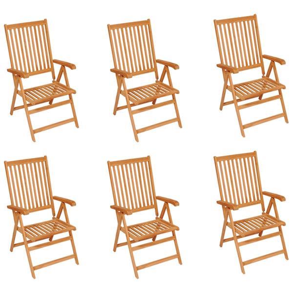 Grote foto vidaxl chaises de jardin 6 pcs avec coussins anthracite bois tuin en terras tuinmeubelen
