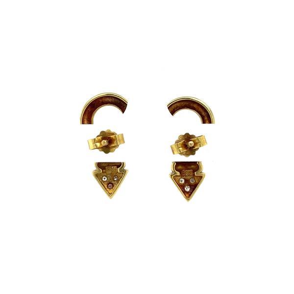 Grote foto gouden oorstekers met diamant 14 krt nieuw kleding dames sieraden