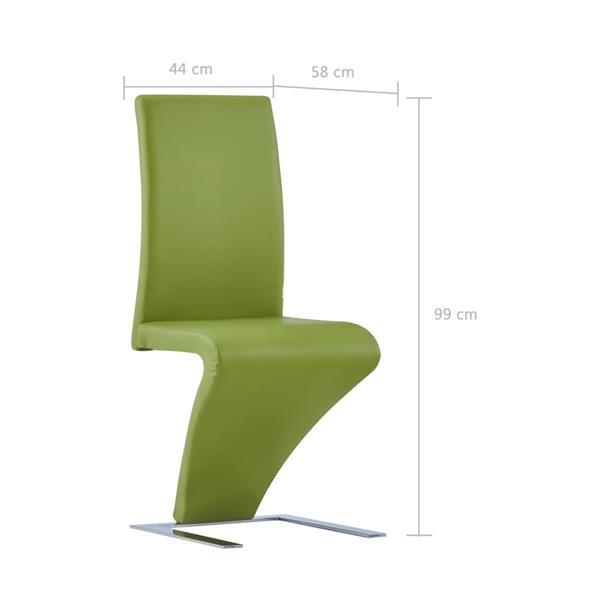 Grote foto vidaxl chaises d ner avec forme de zigzag 6 pcs vert simil huis en inrichting stoelen