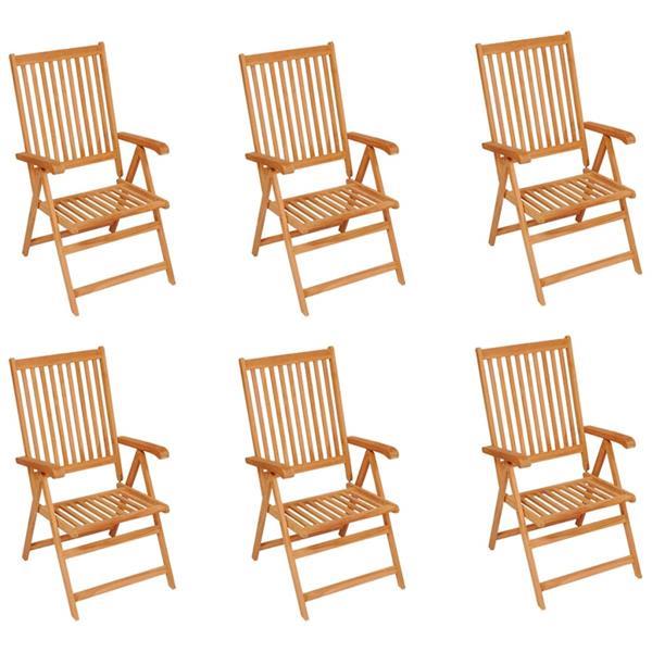 Grote foto vidaxl chaises de jardin 6 pcs avec coussins motif de feui tuin en terras tuinmeubelen