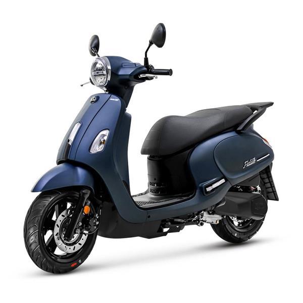 Grote foto sym fiddle iv 125 satin submarine blue bij central scooter motoren overige merken