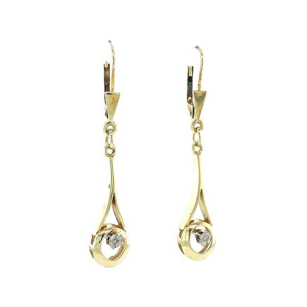 Grote foto gouden oorhangers met diamant 14 krt kleding dames sieraden
