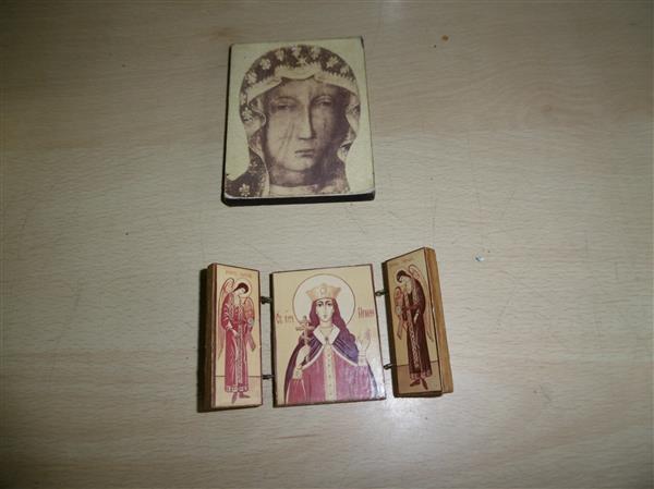 Grote foto antiek religie klein 3luikje en bordje antiek en kunst religie
