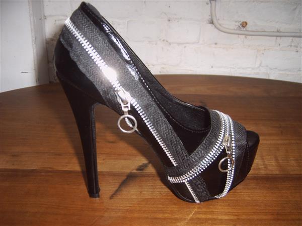 Grote foto stiletto zip embellished zwart maat 37 kleding dames schoenen