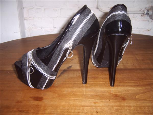 Grote foto stiletto zip embellished zwart maat 37 kleding dames schoenen