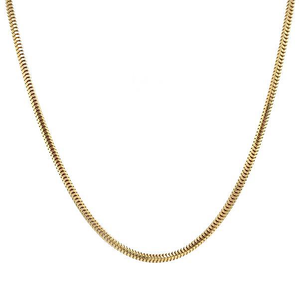 Grote foto gouden slang collier 46 cm 14 krt kleding dames sieraden