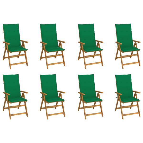 Grote foto vidaxl chaises pliables de jardin avec coussins 8 pcs bois d tuin en terras tuinmeubelen
