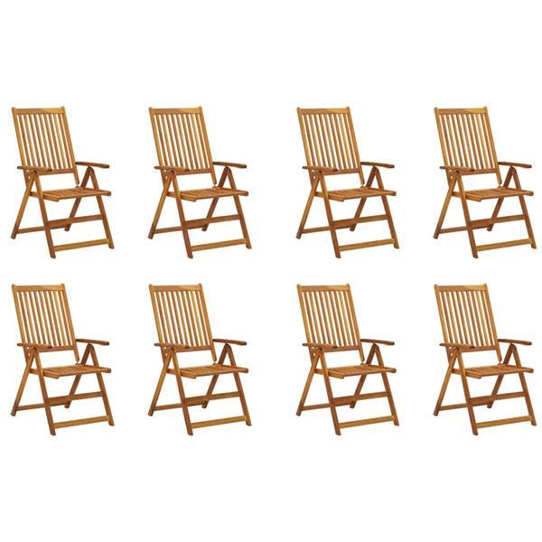 Grote foto vidaxl chaises pliables de jardin avec coussins 8 pcs bois d tuin en terras tuinmeubelen