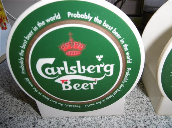 Grote foto carlsberg beer viltjeshouder in plastiek verzamelen merken en reclame