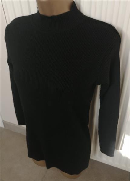 Grote foto lang zwart truitje met opstaande kraag medium kleding dames truien en vesten